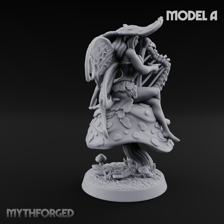Harp Strumming Pixie Minstrels Miniature for Dungeons and Dragons, Pathfinder or other TTRPGs