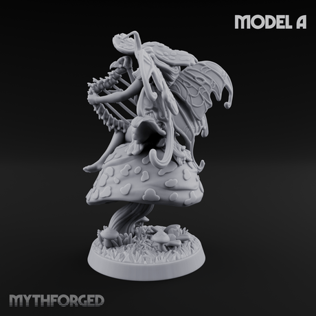 Harp Strumming Pixie Minstrels A Miniature for Dungeons and Dragons, Pathfinder or other TTRPGs