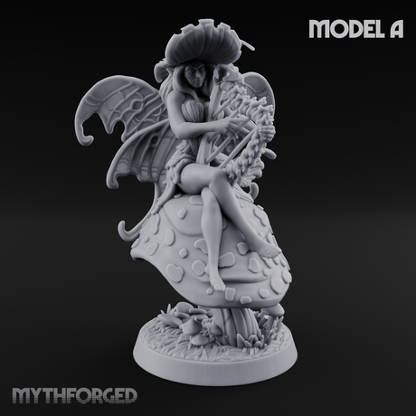 Harp Strumming Pixie Minstrels A Miniature for Dungeons and Dragons, Pathfinder or other TTRPGs