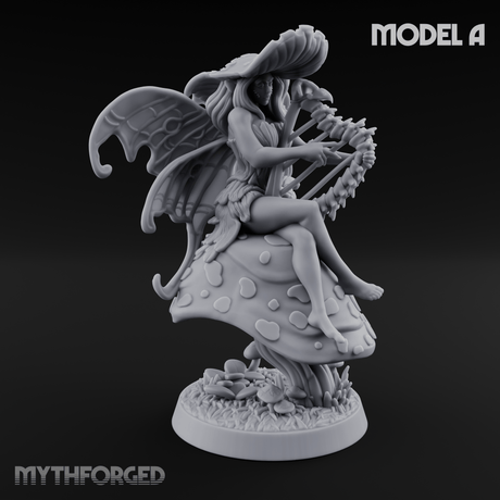 Harp Strumming Pixie Minstrels A Miniature for Dungeons and Dragons, Pathfinder or other TTRPGs