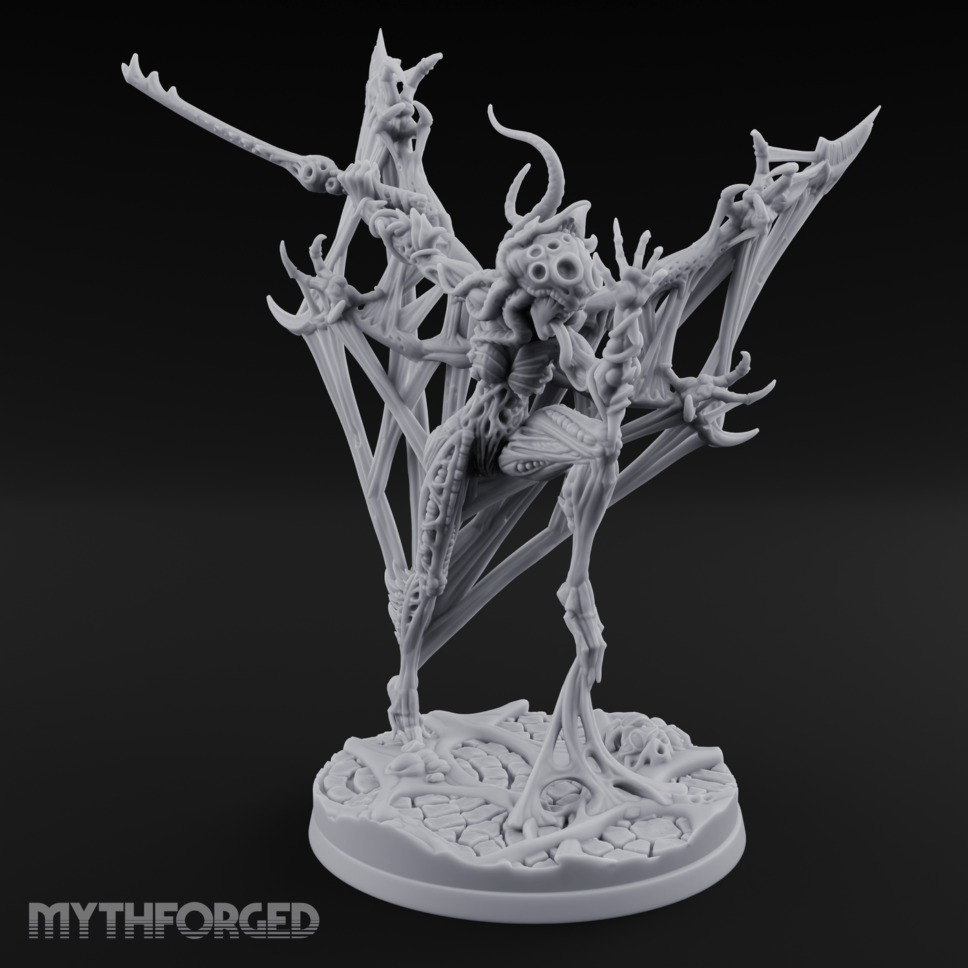 Wings Spread Menacing Phase Spider Matriarch Miniature for Dungeons and Dragons, Pathfinder or other TTRPGs