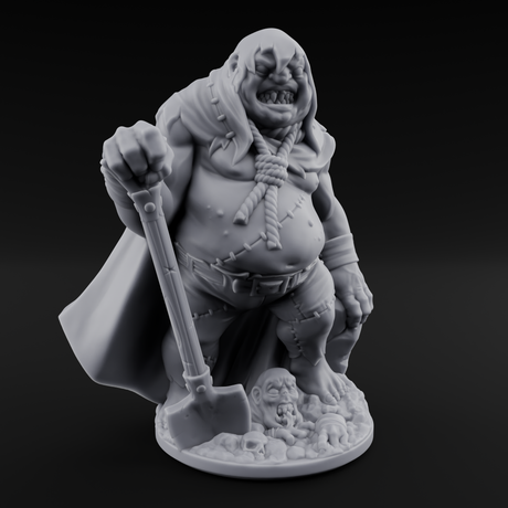 Grave Digging Ogre Brute Miniature for Dungeons and Dragons, Pathfinder or other TTRPGs