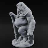 Grave Digging Ogre Brute Miniature for Dungeons and Dragons, Pathfinder or other TTRPGs