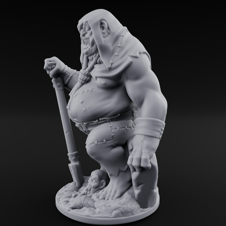 Grave Digging Ogre Brute Miniature for Dungeons and Dragons, Pathfinder or other TTRPGs