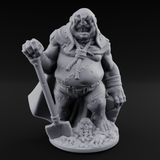 Grave Digging Ogre Brute Miniature for Dungeons and Dragons, Pathfinder or other TTRPGs
