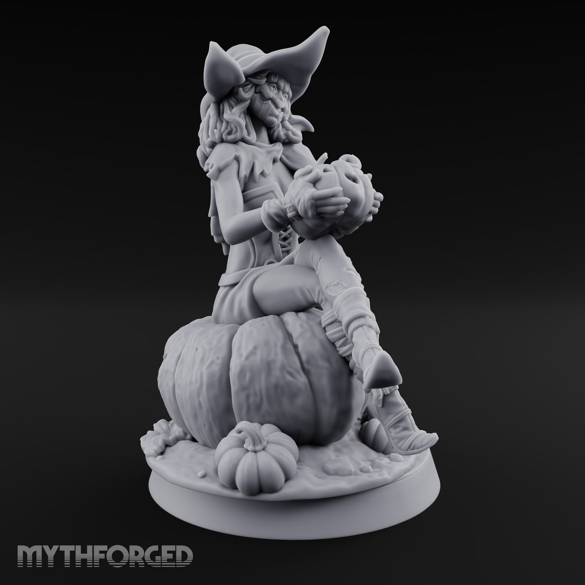 Pumpkin Spice and Everything Nasty Hag Pumpkin Witch — Seated on Pumpkin