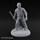 Mop Wielding Human Janitor Miniature for Dungeons and Dragons, Pathfinder or other TTRPGs
