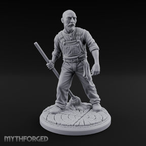 Mop Wielding Human Janitor Miniature for Dungeons and Dragons, Pathfinder or other TTRPGs