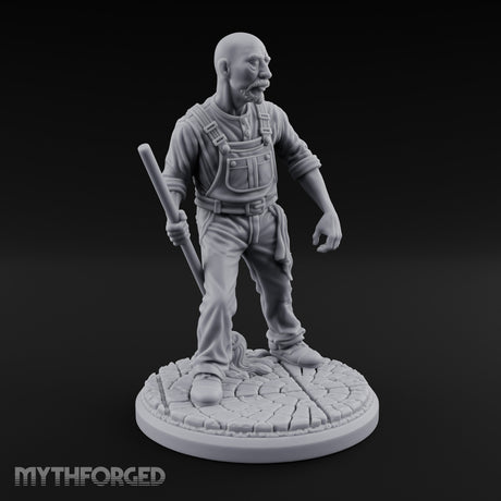 Mop Wielding Human Janitor Miniature for Dungeons and Dragons, Pathfinder or other TTRPGs