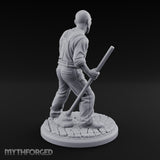 Mop Wielding Human Janitor Miniature for Dungeons and Dragons, Pathfinder or other TTRPGs