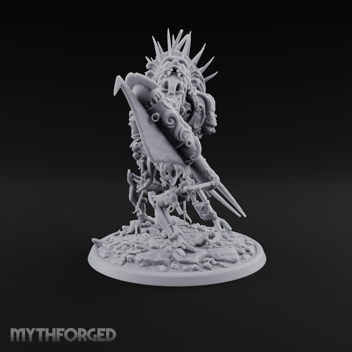 Dead Weight, Heavy Hitter Warforged Spiked War Automaton with Cannon Arm, Twin Blades and Hatch Pilot