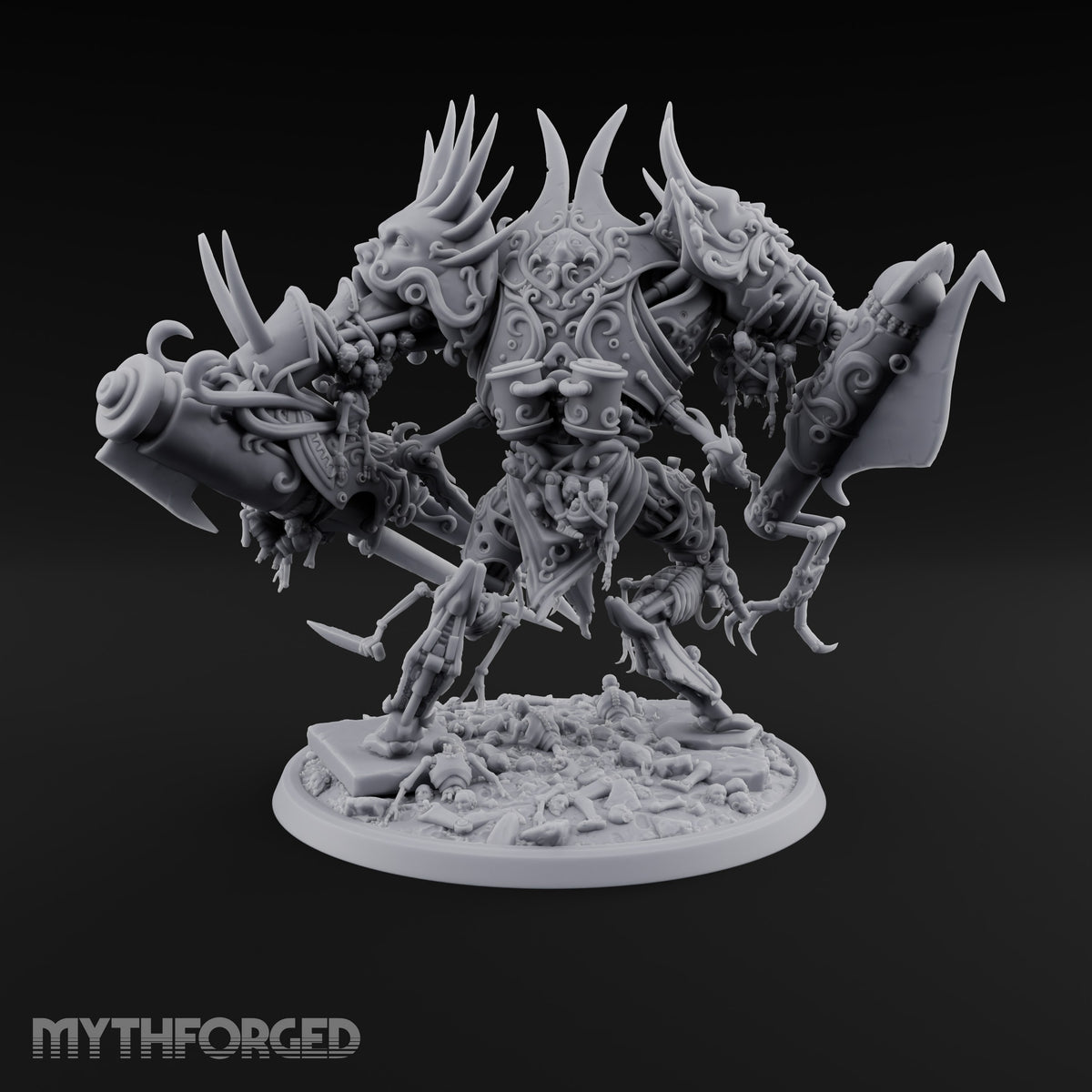 Dead Weight, Heavy Hitter Warforged Spiked War Automaton with Cannon Arm, Twin Blades and Hatch Pilot