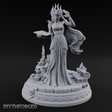 Crowned In Flame Sorceress Miniature for Dungeons and Dragons, Pathfinder or other TTRPGs