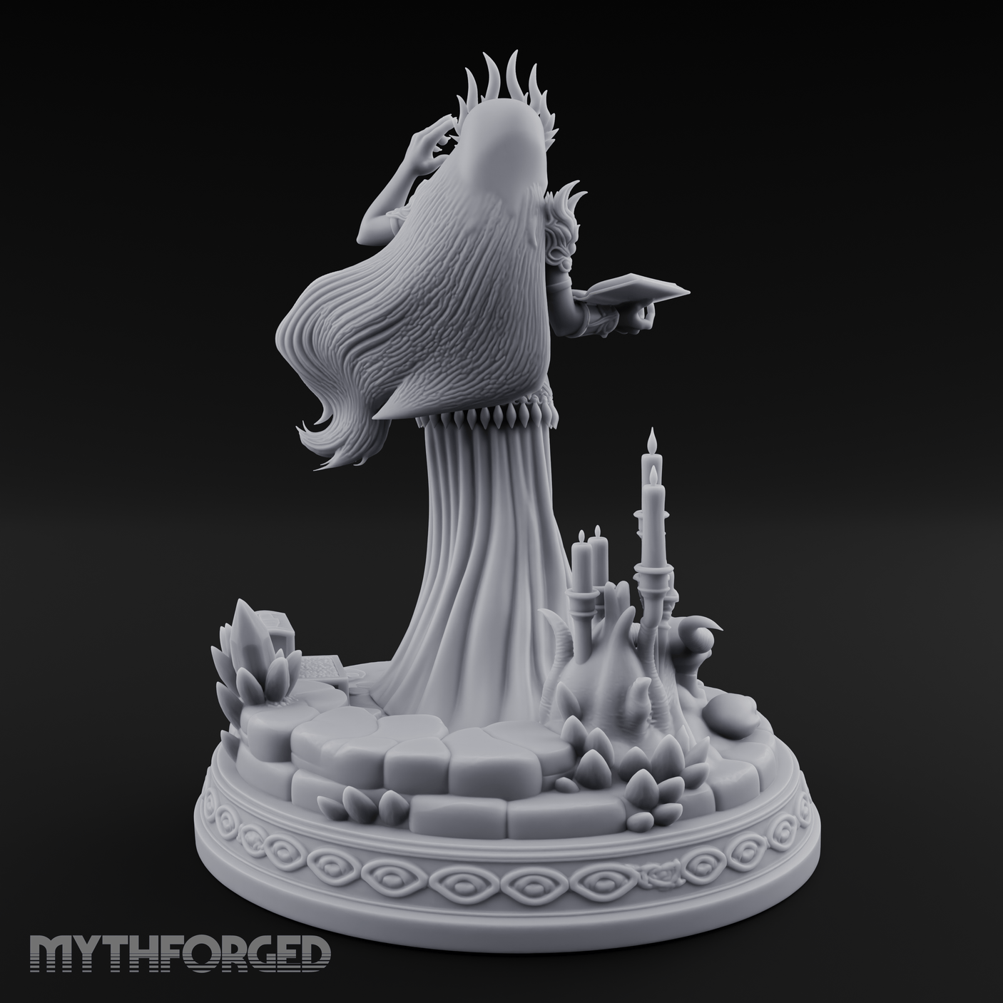 Crowned In Flame Sorceress Miniature for Dungeons and Dragons, Pathfinder or other TTRPGs