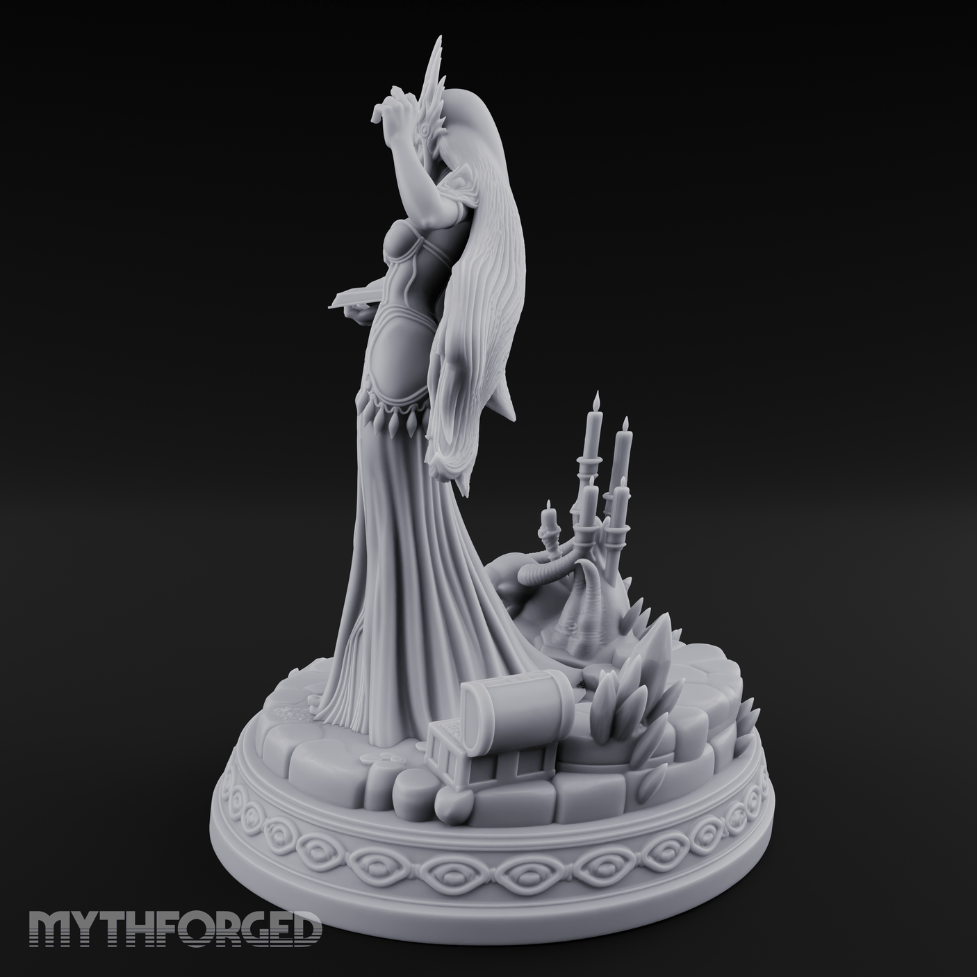 Crowned In Flame Sorceress Miniature for Dungeons and Dragons, Pathfinder or other TTRPGs