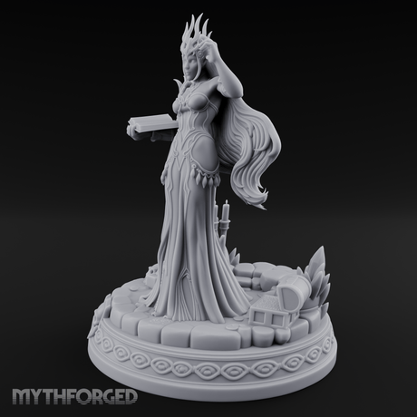 Crowned In Flame Sorceress Miniature for Dungeons and Dragons, Pathfinder or other TTRPGs