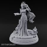 Crowned In Flame Sorceress Miniature for Dungeons and Dragons, Pathfinder or other TTRPGs