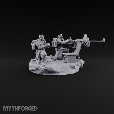 Breath Rationed, Ammunition Not Human Gas-Masked Heavy Infantry A — Dual Gun · Crouched