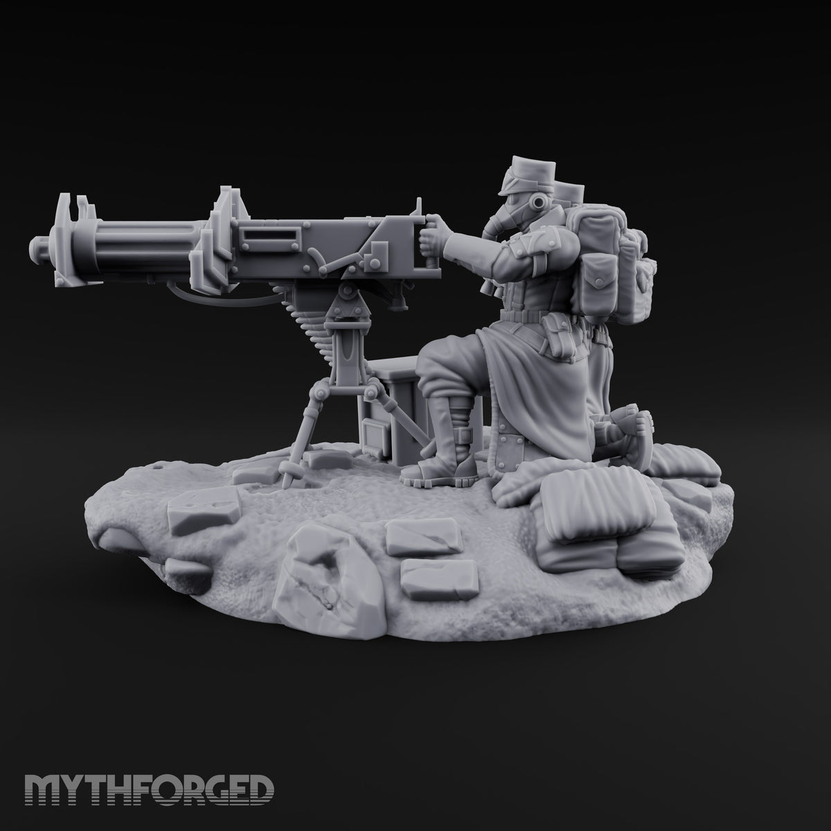 Breath Rationed, Ammunition Not Human Gas-Masked Heavy Infantry A — Heavy Machine Gun · Crouched