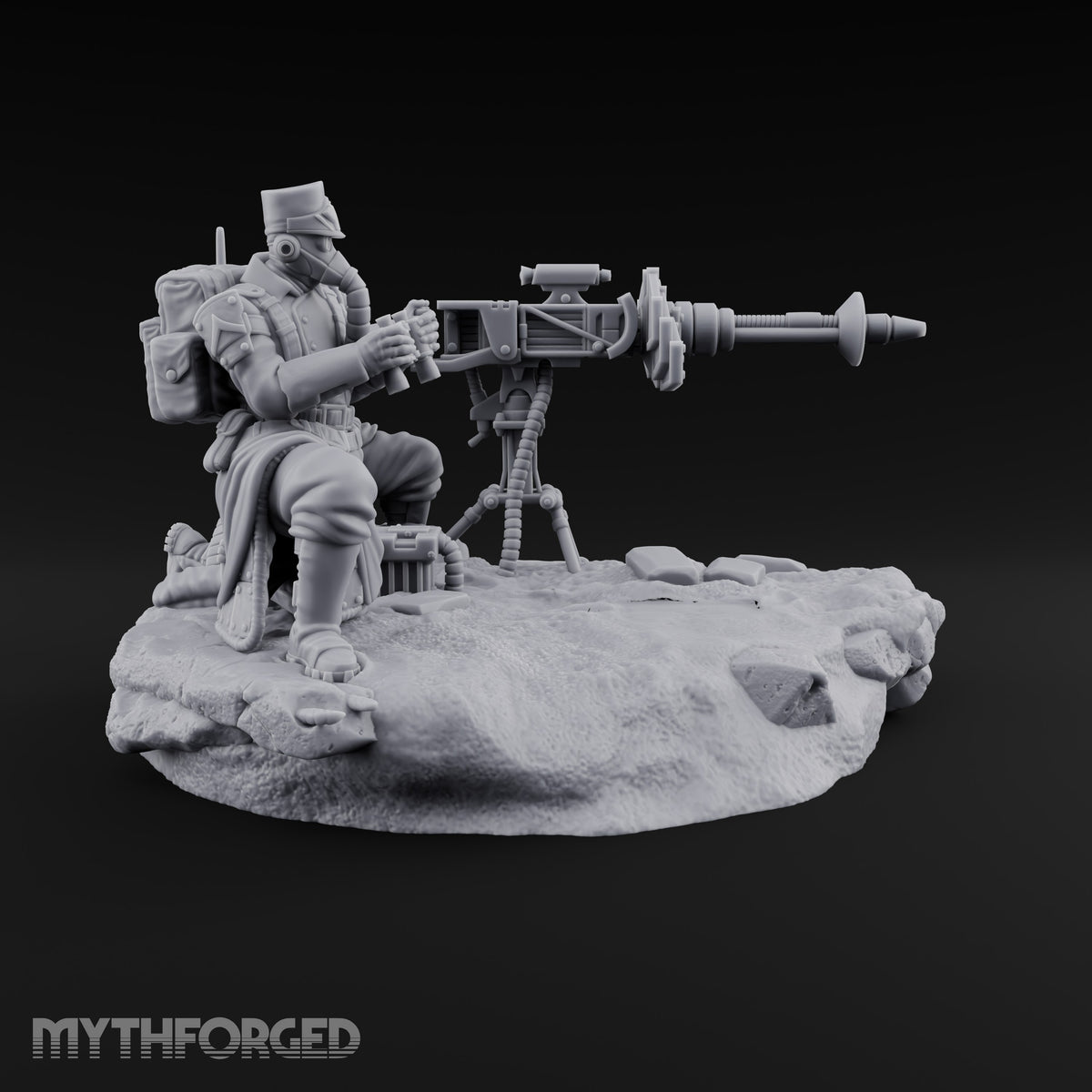 Breath Rationed, Ammunition Not Human Gas-Masked Heavy Infantry B — Laser Coil Gun · Crouched