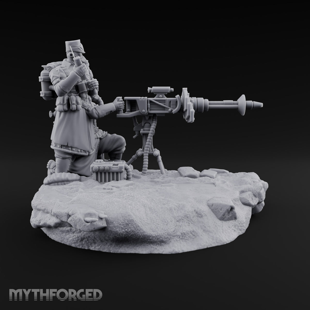 Breath Rationed, Ammunition Not Human Gas-Masked Heavy Infantry B — Laser Coil Gun · Standing