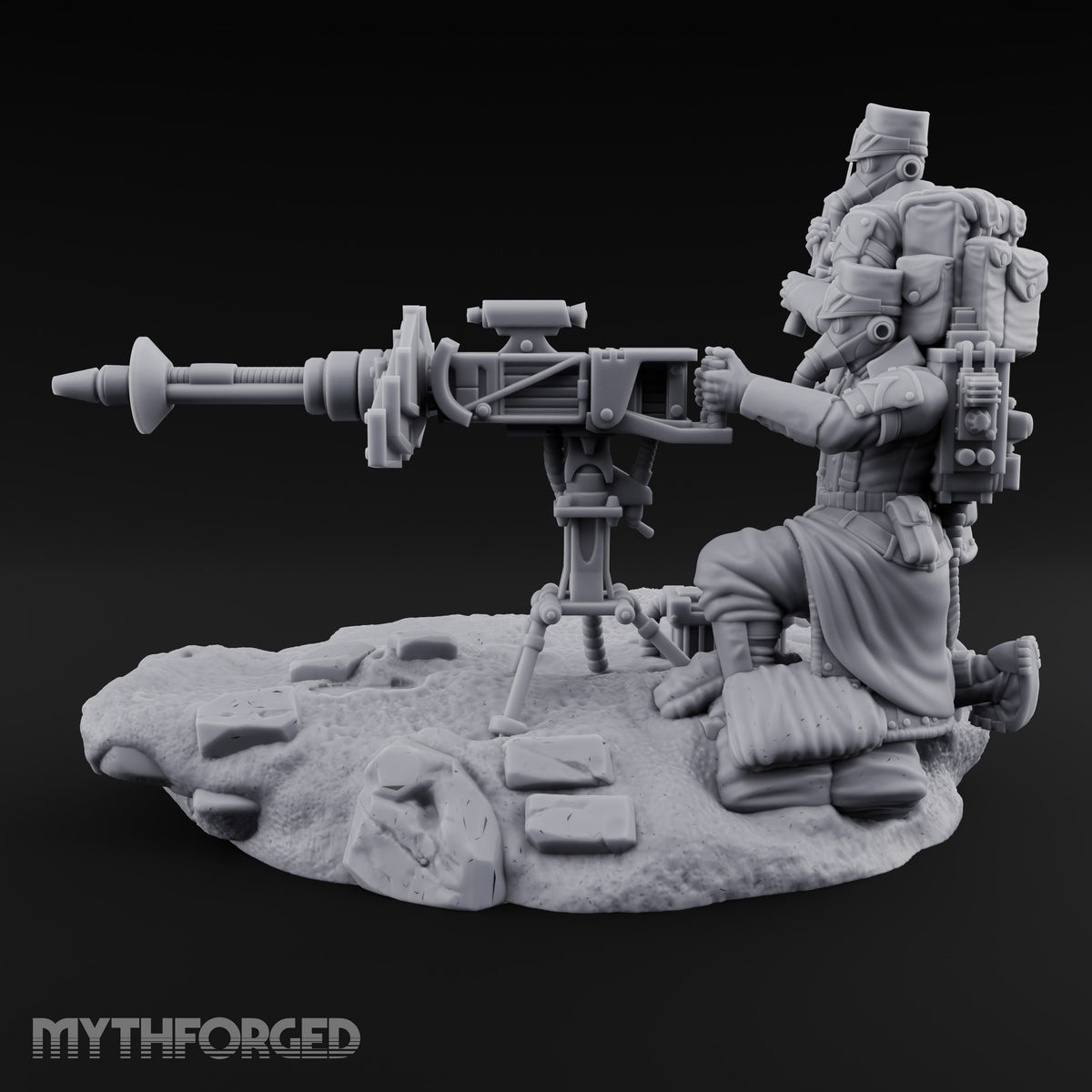 Breath Rationed, Ammunition Not Human Gas-Masked Heavy Infantry B — Laser Coil Gun · Standing