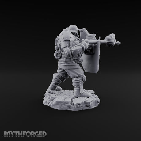 Breathing Rubble, Holding Ground Human Iron Guard Soldier D — FX