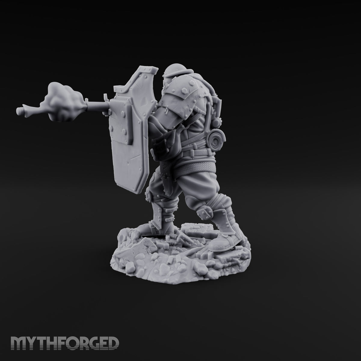 Breathing Rubble, Holding Ground Human Iron Guard Soldier D — FX