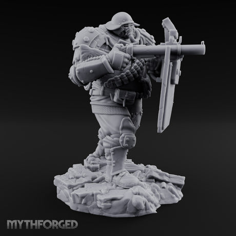 Breathing Rubble, Holding Ground Human Iron Guard Soldier D — No FX