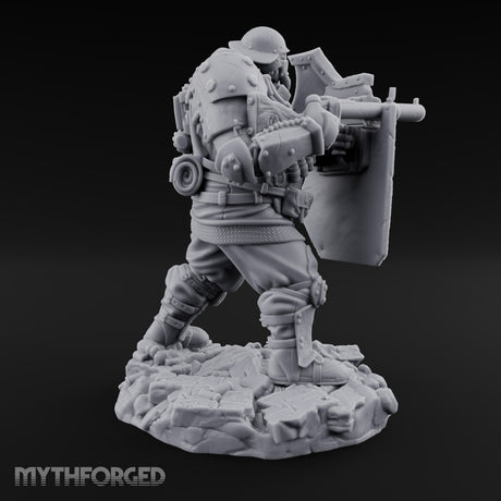 Breathing Rubble, Holding Ground Human Iron Guard Soldier D — No FX