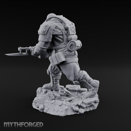 Breathing Rubble, Holding Ground Human Iron Guard Soldier E — No FX