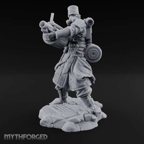 Orders Muffled, Obeyed Anyway Human Gas-Masked Light Infantry Soldier A — No FX