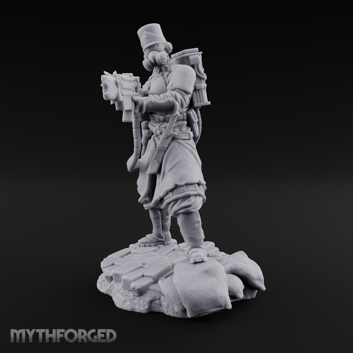Orders Muffled, Obeyed Anyway Human Gas-Masked Light Infantry Soldier B — FX