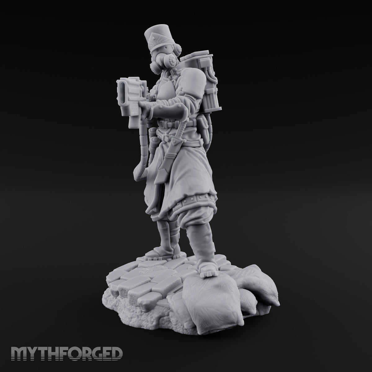 Orders Muffled, Obeyed Anyway Human Gas-Masked Light Infantry Soldier B — No FX