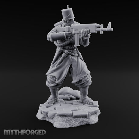 Orders Muffled, Obeyed Anyway Human Gas-Masked Light Infantry Soldier C — No FX