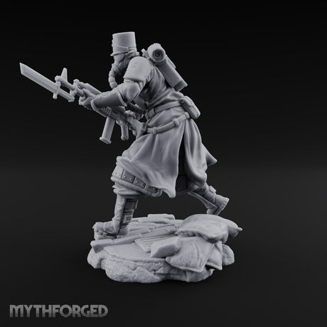 Orders Muffled, Obeyed Anyway Human Gas-Masked Light Infantry Soldier D