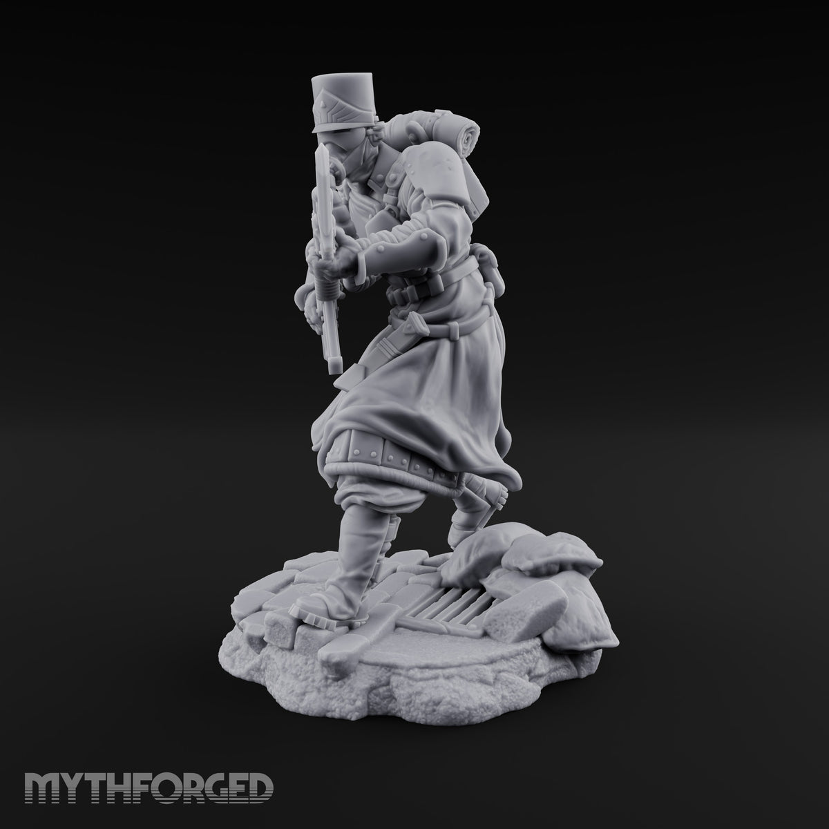 Orders Muffled, Obeyed Anyway Human Gas-Masked Light Infantry Soldier D