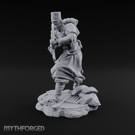Orders Muffled, Obeyed Anyway Human Gas-Masked Light Infantry Soldier D