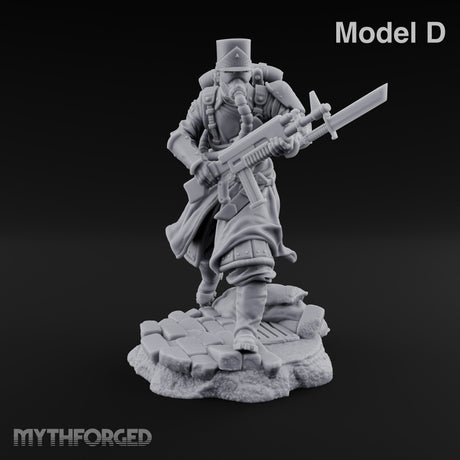 Orders Muffled, Obeyed Anyway Human Gas-Masked Light Infantry Soldier D