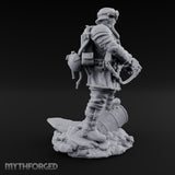 Breathing Through Brass Hoses Human Gas-Masked Shocktrooper B