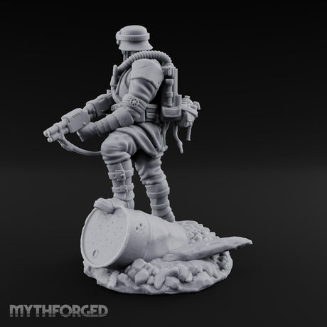 Breathing Through Brass Hoses Human Gas-Masked Shocktrooper B