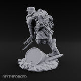 Breathing Through Brass Hoses Human Gas-Masked Shocktrooper C