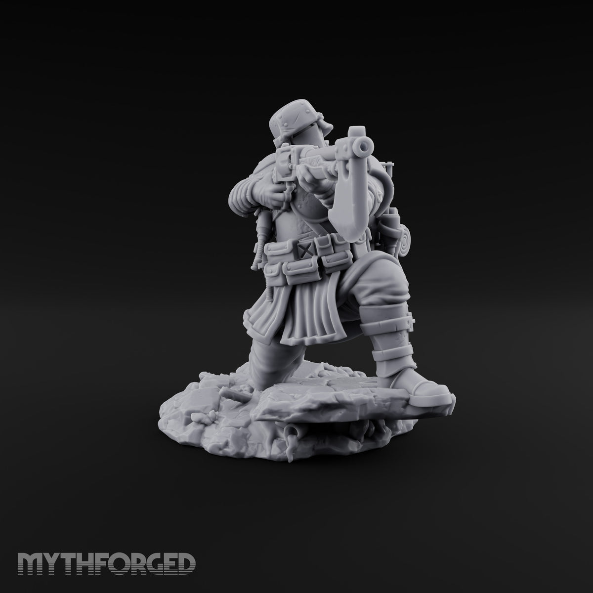 Breathing Through Brass Hoses Human Gas-Masked Shocktrooper D