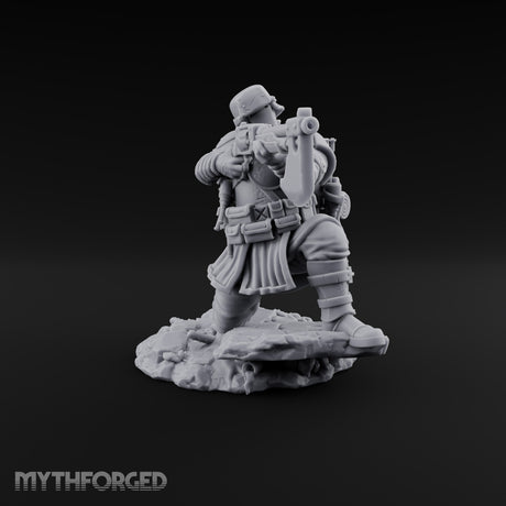Breathing Through Brass Hoses Human Gas-Masked Shocktrooper D
