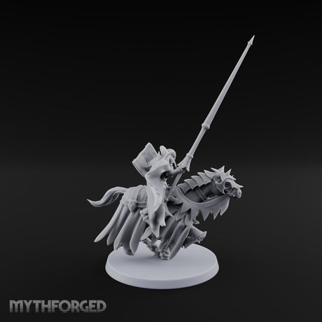 Charging Through Moonrise Vampire Lord on Armoured Horse with Lance and Shield