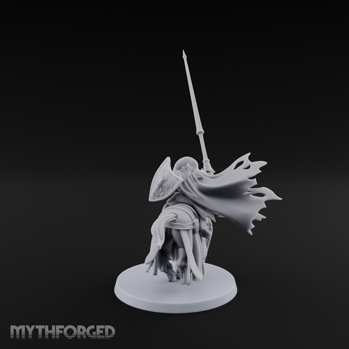Charging Through Moonrise Vampire Lord on Armoured Horse with Lance and Shield