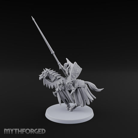 Charging Through Moonrise Vampire Lord on Armoured Horse with Lance and Shield