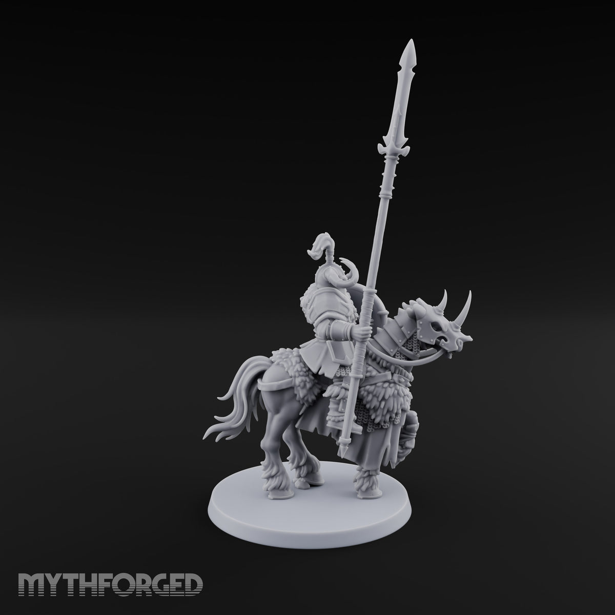 Hooves Thunder, Horns Gleam Human Horned Cavalry Warriors — A