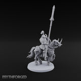 Hooves Thunder, Horns Gleam Human Horned Cavalry Warriors — A