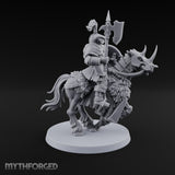 Hooves Thunder, Horns Gleam Human Horned Cavalry Warrior B